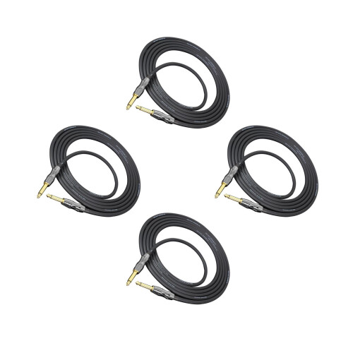 4Pièces Câble Guitare Électrique Noir Qualité Signal Optimisée