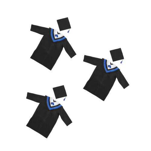 3Pièces Costume De Remise Diplômes Noir Et