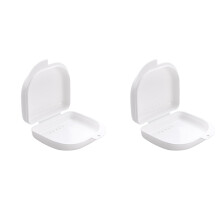 2Pièces Boîte À Dentier Blanche Ventilée Pour -Bouche Résistante