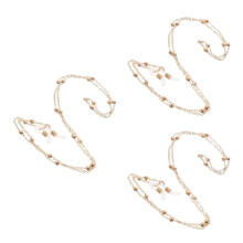 3Pièces Chaînes Dorées Pour Lunettes Femme, Antidérapant Chic