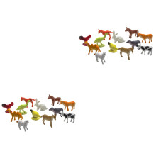 24Pièces Animaux De Ferme Jouets Plastiques Colorés Jeu Ludo-Éducatif