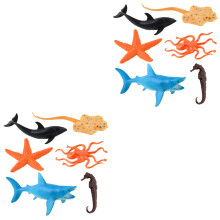 2Ensembles Jouets Animaux Océaniques En Plastique Couleurs Variées