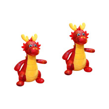 2Pièces Peluches Dragon Chinois Jouet Enfant Coloré