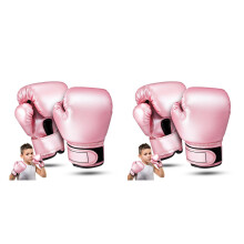 2Paires De Boxe Enfants Doux Rose En PU Pour Sparring Fitness