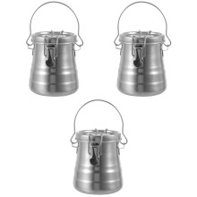 3Pièces Seaux De Nettoyage Pinceaux Peinture Argentés Pour Atelier