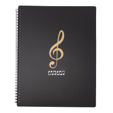 Porte-Documents Musique Plastique Papier Noir Motifs Notes Piano