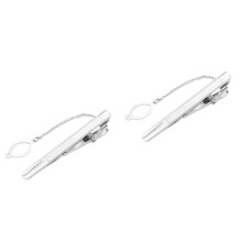 2Pièces Pinces De Cravate Métalliques Argentées Pour Usage Quotidien
