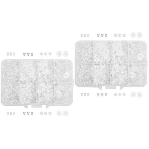 2Paquets Bouchons Supports Boucles D'oreilles DIY Transparente Blanche