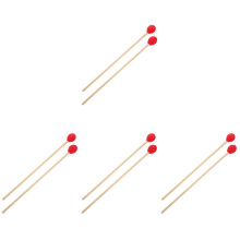 4Paires Baguettes Marimba Bois Laine Rouge Son Profond