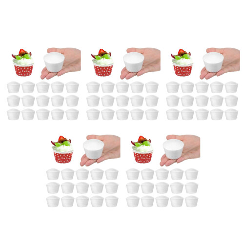 100Pièces Modèles Faux Cupcakes Mousse Blancs Réutilisables DIY Maison