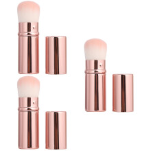 3Pièces Pinceaux Rose Doux Pour Poudre, Liquide Et Crème
