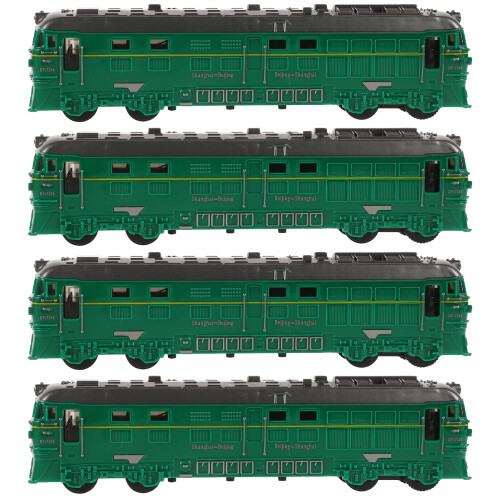 4Pièces Jouet Train Inertie Vert Mini ABS Pour Enfants