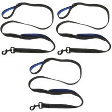 3Pièces Laisse Pour Petit Medium Avec Boucle Métal Rotative Noir