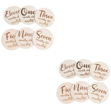 12Pièces Cartes Mensuelles Bébé En Bois Beige Pour Suivi Croissance