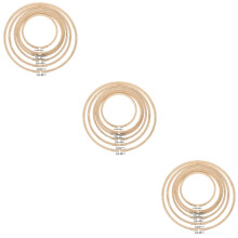 18Pièces Cercles À Broder Bambou Khaki Anneaux Ajustables Pour Couture