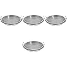 4Ensembles Plateau En Acier Inoxydable Pour Snacks Fruits Argenté