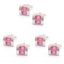 3Pièces Boutons Manchette Cuivre Rose Décor