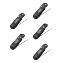 5Pièces Thermomètres Viande Digitaux Bbq ABS Acier Inoxydable Noir