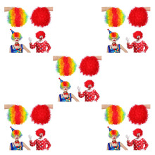 10Pièces Perruques Afro Clown Souples Multicolores Pour Cosplay