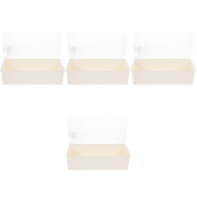 4Pièces Porte-Couverts Beige Multi-Fonction Couvercle Transparent