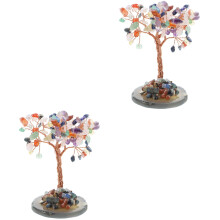 2Pièces Arbre Cristal Décoratif Pour Bureau Salon