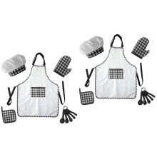 2Ensembles Tablier Enfant Noir Cuisine Réglable Matériel Sûr Pour Jeu