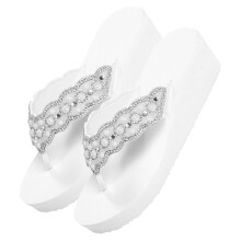 3Paires Sandales Été Blanches Femme Antidérapantes Semelle Confortable