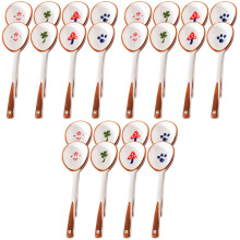 24Pièces Cuillères Ceramique Longues Ergonomiques Pour Repas