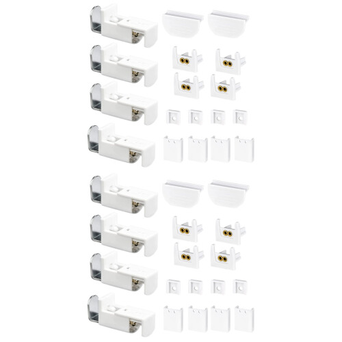 2Ensembles Accessoires Stores Blancs Plastique Kit Fixation Rideaux