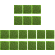 18Pièces Gazon Synthétique Vert PVC Décor Micro Paysage Durable