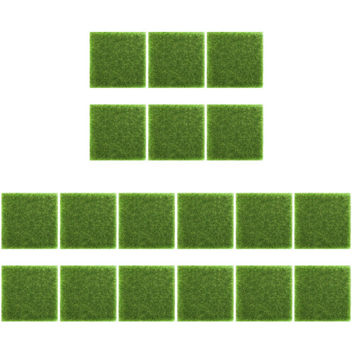 18Pièces Gazon Synthétique Vert PVC Décor Micro Paysage Durable