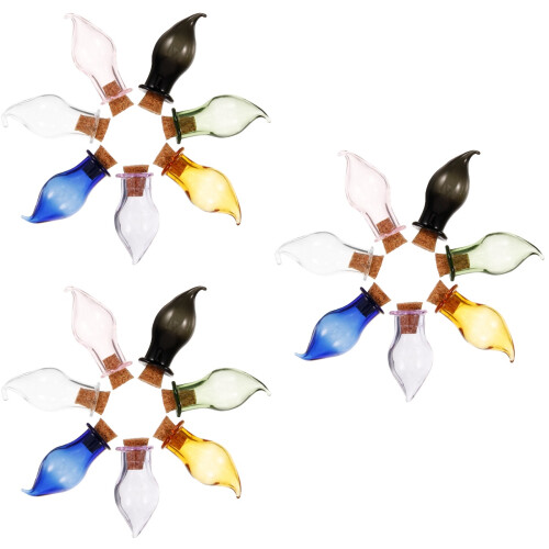 3Ensembles De Mini Flacons En Verre Clair Bouchon Pour Décoration