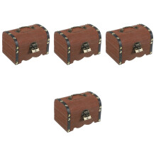 4Pièces Boîtes En Bois À Serrure Pour Bijoux Économies Style Rétro