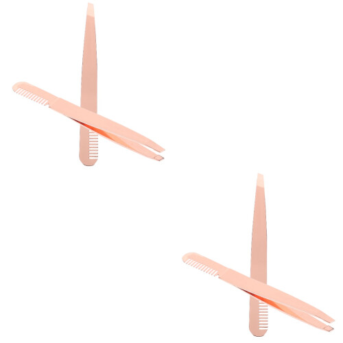 4Pièces Pince À Épiler Sourcils Et Acier Rose Or Précise