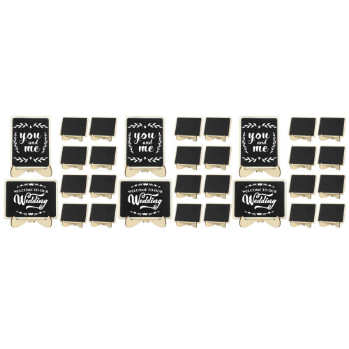 60Pièces Ardoises Miniatures Noires Effaçables Décoratives En Bois