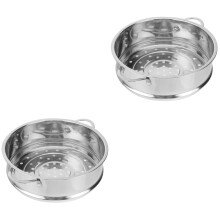 2Pcs Silver Stainless Steel Steaming Rack Food Steamer Cooking Tool
