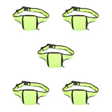 5Pièces Sacoche Micro Ceinture Verte Ajustable Pour Coachs Et Yoga