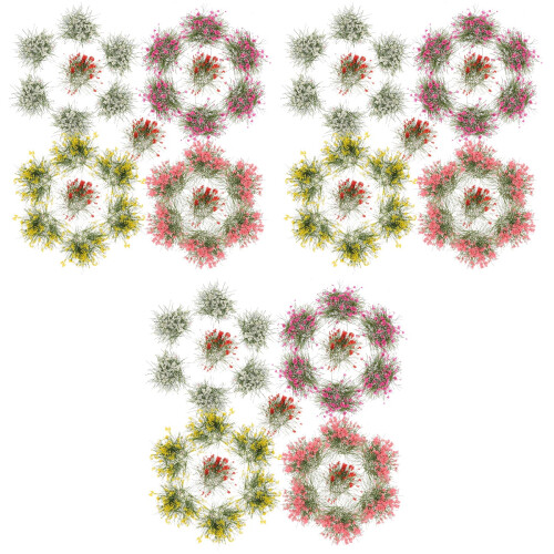15Pièces Buisson Fleurs Miniatures Simulation Colorée Pour Décor