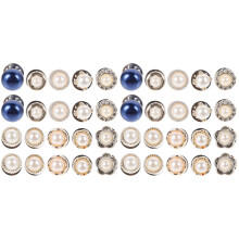 40Pièces Boutons Étoffes Sans Couture Multicolores Broches Décoratives