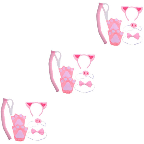 3Ensembles Costume Rose Oreilles Bandeau Queue