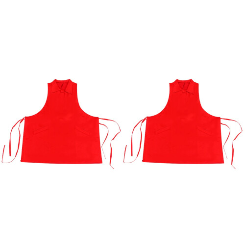 2Pièces Tablier Rouge Pour Barbier