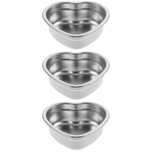 3Pièces Plateau Service Inoxydable Cœur Assiette Argentée