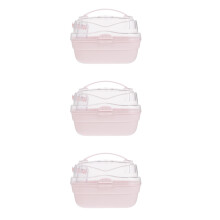 3Pièces Boîte De Transport Respirante Rose Pour Hamster Rongeurs