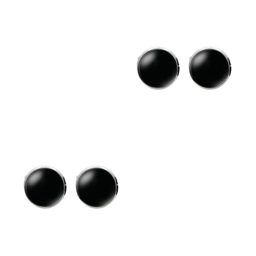 2Pièces Boutons De Manchette Et Electroplaqués Verre Noir