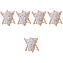 5Pièces Panier Pliable En Bois Multi Usage Pour Décor Miniature