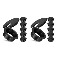 12Pièces -Fils ABS Noir Rond Cache Trou Câbles Durable
