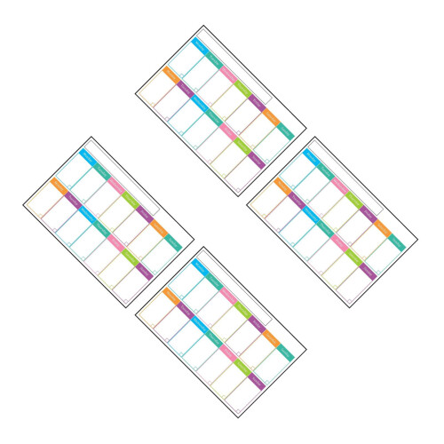 4Pièces Planning Hebdomadaire Adhésif PVC Tableau Effaçable
