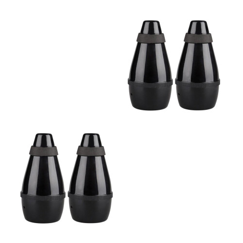 4Pièces Mute Trompette Noire ABS Pour Réduction Et Usage Pro