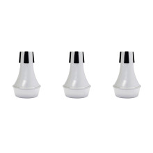 3St Flexibele ABS Trompet Mute Zilverkleurig Voor Oefensessies