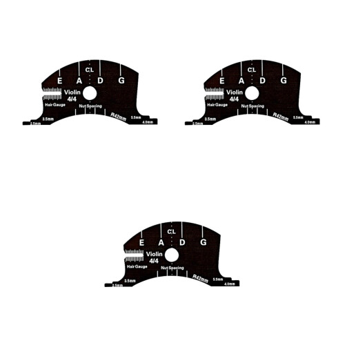 3Pièces Pont Violon Noir Outil Mesure Réparation Précise
